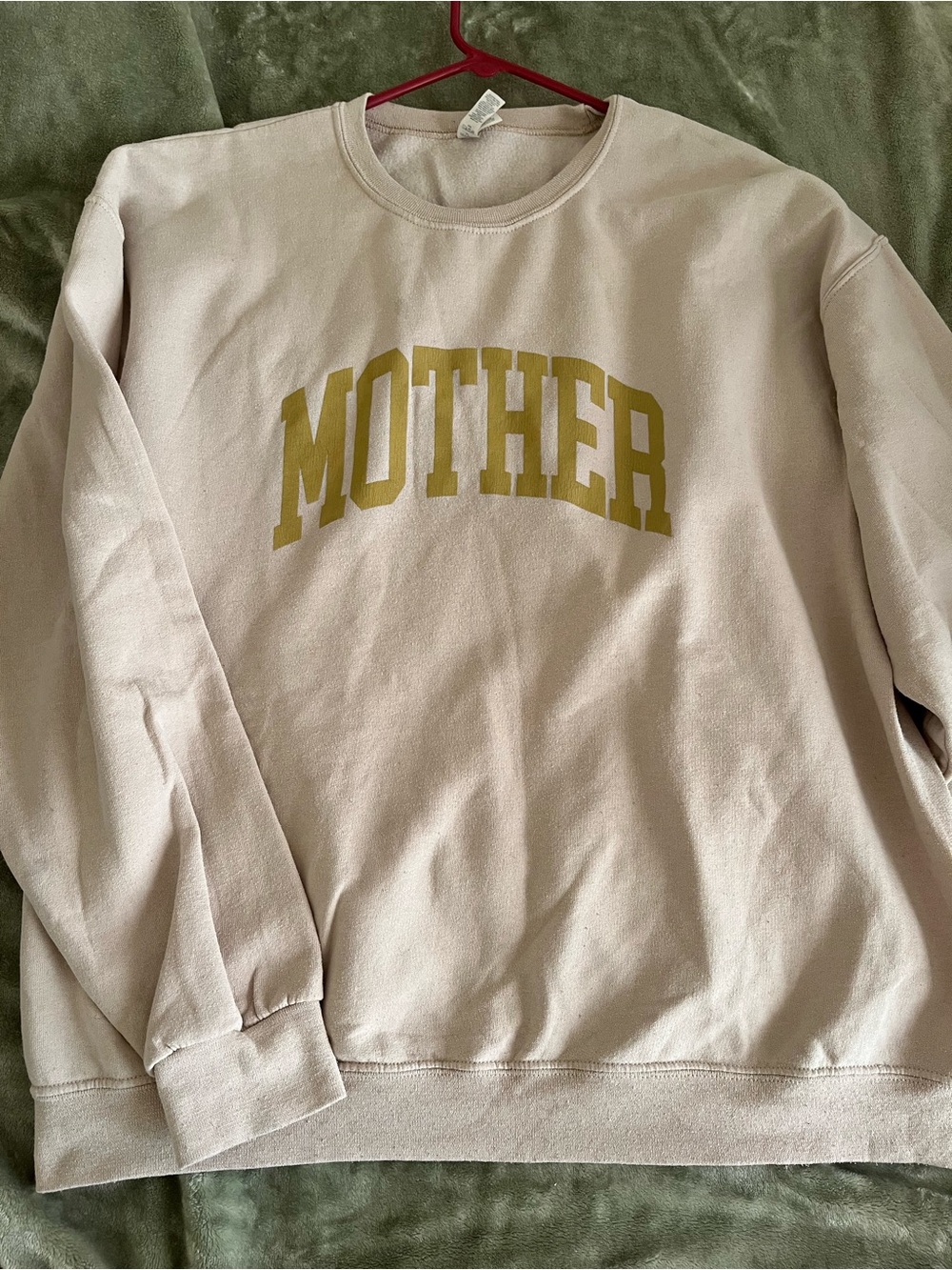 Mother Jerzees Beige Crewneck Sweatshirt